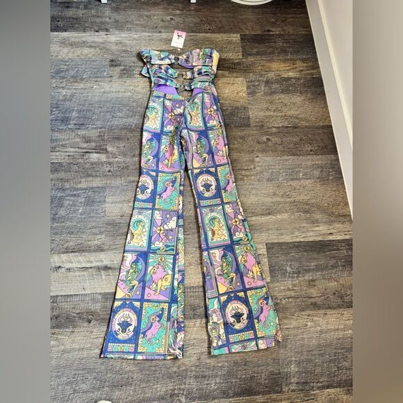 Eden Flattering Glitter Lurex Multi-Coloured Jumpsuit #21 - Picture 2 of 11